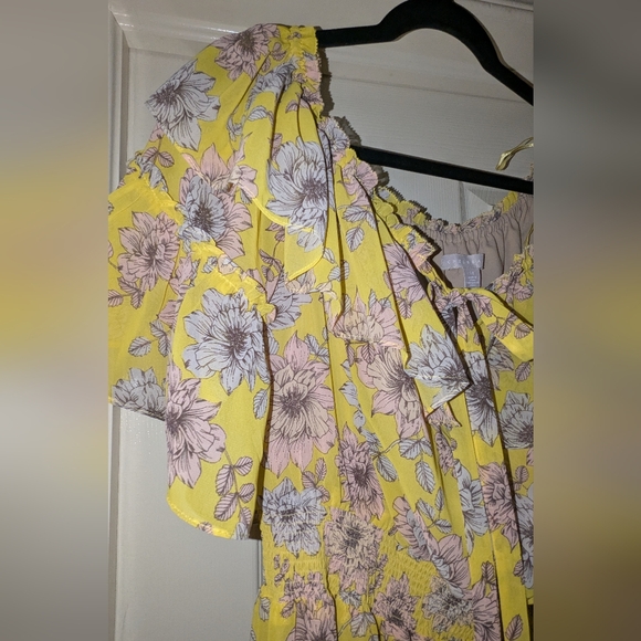 Chelsea28 Plus Size Floral Off the Shoulder Tiered Dress - Picture 7 of 11